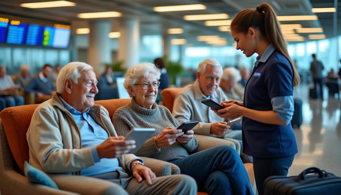 discover essential travel tips for seniors, including the best timing for airport arrivals, how to request assistance, and easy ways to manage electronics for a smooth journey.