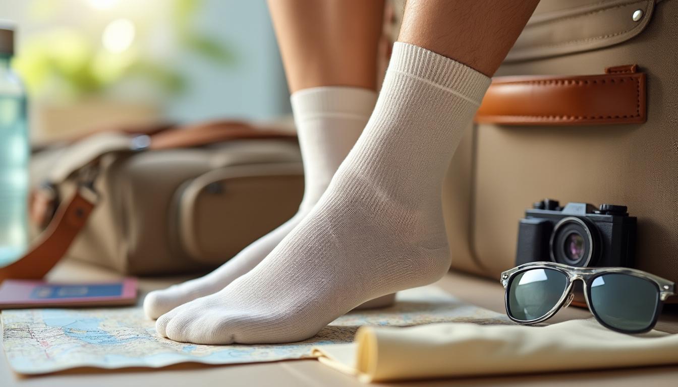 discover the ultimate travel essential with our cozy compression socks, now only $13. enjoy 50% savings today and travel comfortably and stylishly every step of the way!